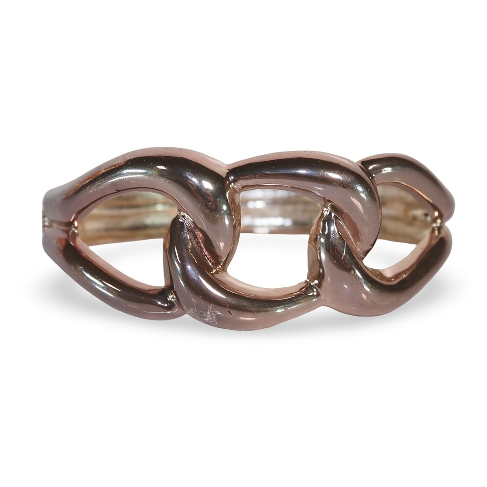 Art Birch Interlocking Hinged Spring Clasp Bracelet Womens OS Silver Tone Chunky